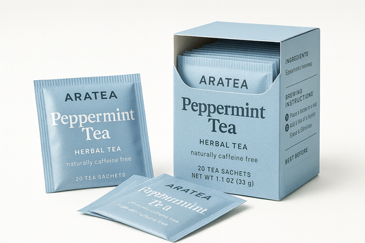 Packaging Aratea Peppermint Tea en bleu